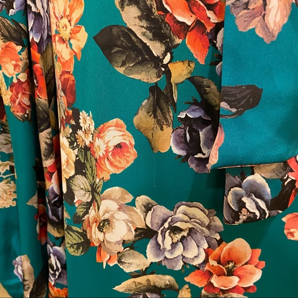 🎀SOLD🎀Alice + Olivia Merrilee Jade Floral Tie Neck Tunic Dress - Picture 10 of 11